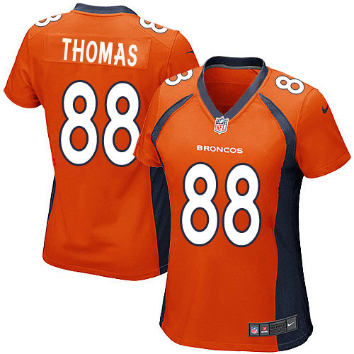 Women's Game Demaryius Thomas Nike Jersey Orange Home - #88 NFL Denver Broncos